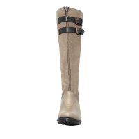 Leather boots, taupe-black