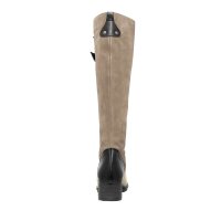 Leather boots, taupe-black