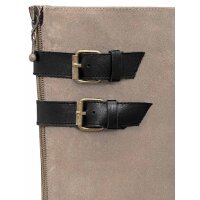 Leather boots, taupe-black