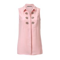 Designer-Blusentop m. Strasssteinen, rosé