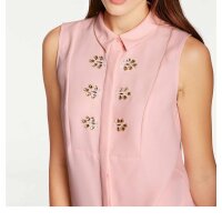 Blouse top with strass stones, rosé