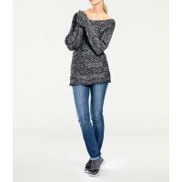 Sweter dzianinowy, kolor czarno-srebrny