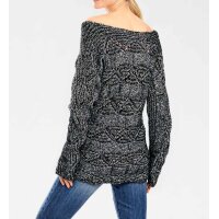 Sweter dzianinowy, kolor czarno-srebrny