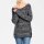 Sweter dzianinowy, kolor czarno-srebrny