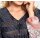 Druckbluse, schwarz-ecru-rosé