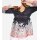 Druckbluse, schwarz-ecru-rosé