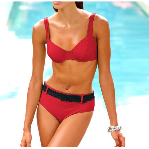 Bikini modelujące sylwetkę, czerwono-czarne