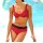 Bikini modelujące sylwetkę, czerwono-czarne