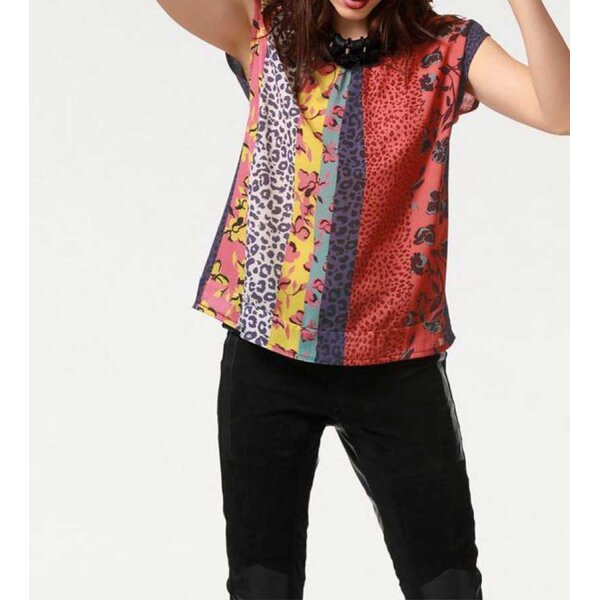 Druckbluse, bunt