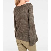 Sweter dzianinowy, oliwkowo-złoty