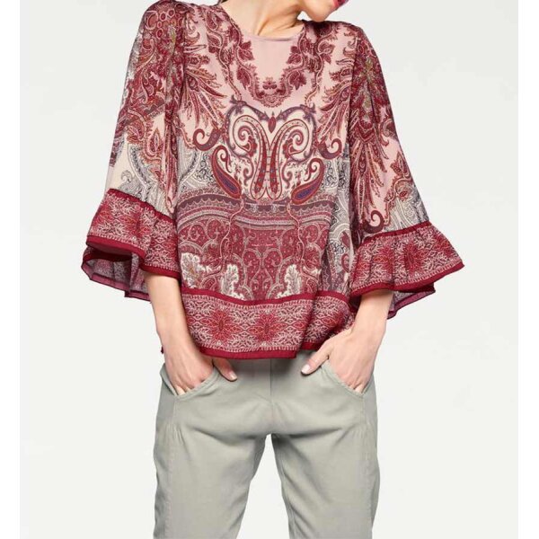 Designer-Druckbluse, bunt