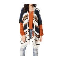 Strickponcho, sand-bunt