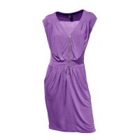 Zipper dress with ruchings, purple