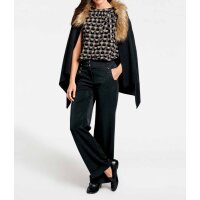 Cardigan with fur imitation collar, black