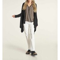 Cardigan with fur imitation collar, black
