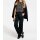 Cardigan with fur imitation collar, black