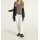Cardigan with fur imitation collar, black
