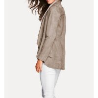 Designer-Ziegenvelourslederjacke, taupe