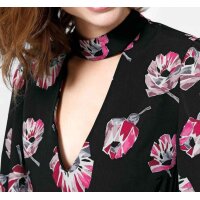 Print dress, black-pink