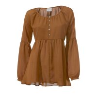Blouse with peblum, curry