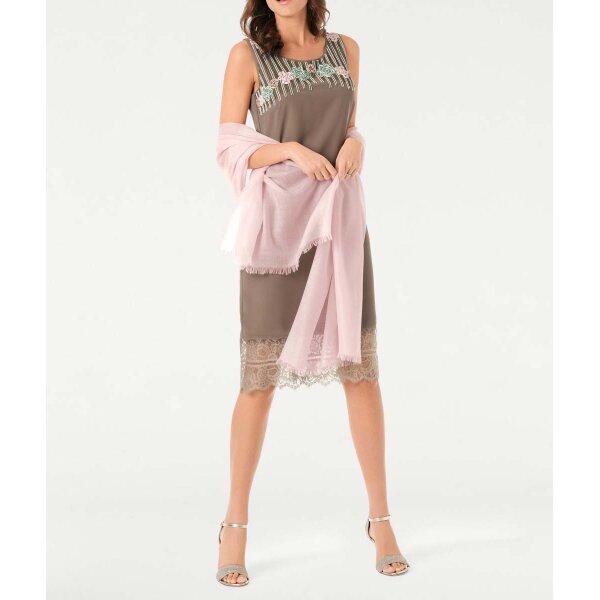 Designer-Chiffonkleid, taupe