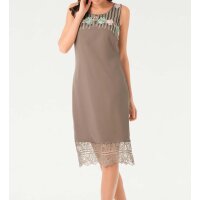 Designer-Chiffonkleid, taupe