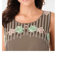 Designer-Chiffonkleid, taupe