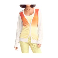 Strickjacke, creme-orange-gelb