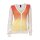 Strickjacke, creme-orange-gelb