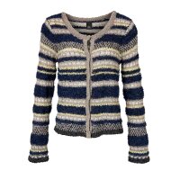 Grobstrickjacke, gelb-marine