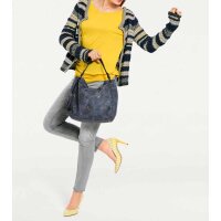 Grobstrickjacke, gelb-marine