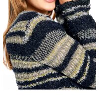 Grobstrickjacke, gelb-marine