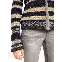Grobstrickjacke, gelb-marine