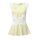 Striped blouse with lace, yellow-white