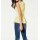 Striped blouse with lace, yellow-white