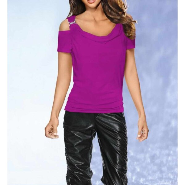 Waterfall shirt with strass, pink