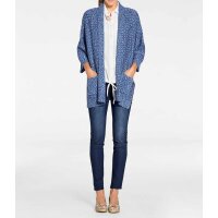 Designer-Longstrickjacke, blau-bunt