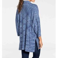 Designer-Longstrickjacke, blau-bunt