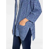 Designer-Longstrickjacke, blau-bunt