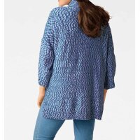 Designer-Longstrickjacke, blau-bunt