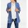 Designer-Longstrickjacke, blau-bunt