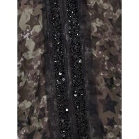 Designer-Druckbluse mit Pailletten, bunt