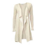 Longstrickjacke, ecru-goldfarben