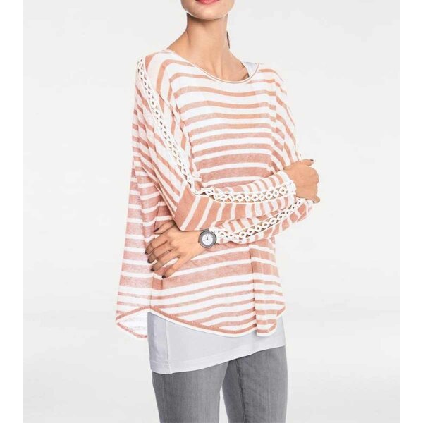 Designer-Oversized-Pullover, rosé-ecru