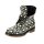 Bootie with weave fur, black-ecru