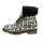 Bootie with weave fur, black-ecru