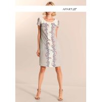 Aptempta suknelė, kreminės-rusvos-įvairiaspalvės