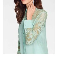Designer-Seidenbluse m. Spitze, mint