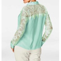 Designer-Seidenbluse m. Spitze, mint