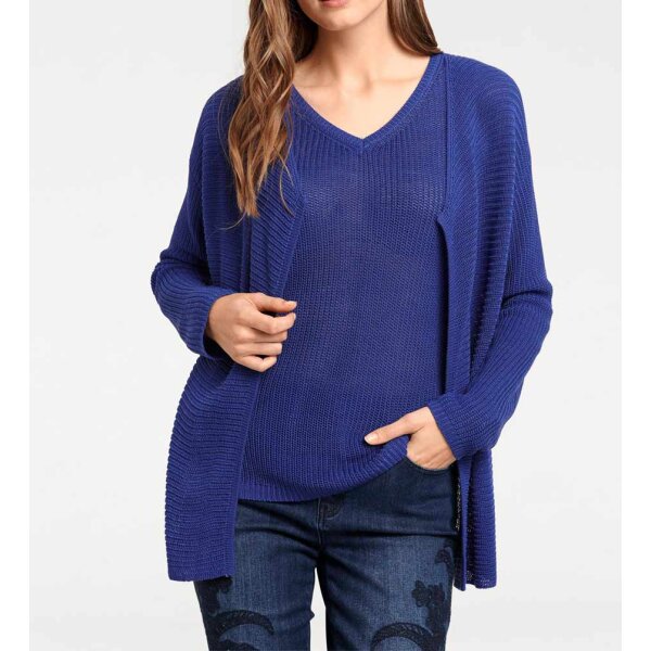 Strick-Twinset, royalblau